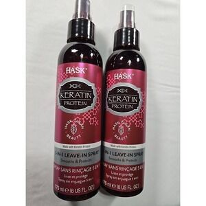 HASK Keratin 5-in-1 Leave-In Hair Spray 2‎ Pack New